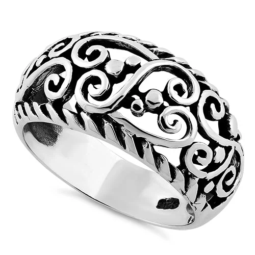 Rings Shine Rating-Sterling Silver Freeform Ring