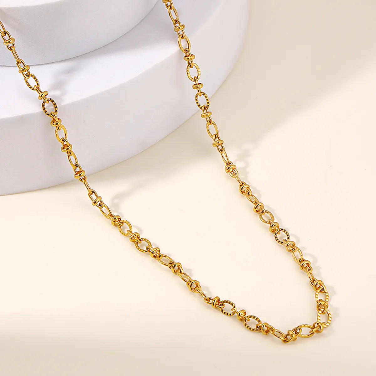 Necklaces Wear Test-Simple Style Solid Color Stainless Steel Plating 18k Gold Plated Necklace