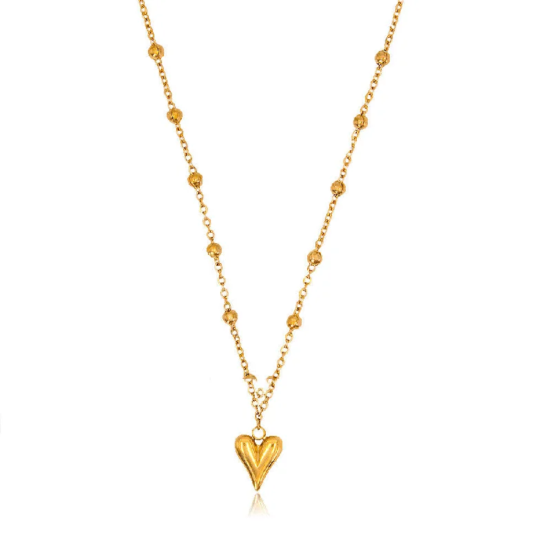 Peach Heart Necklace