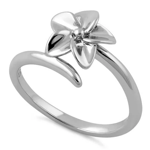 Best Low Rings-Sterling Silver Plumeria Ring