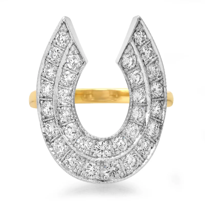 Rings Top Designers-Rich Strike Diamond Horseshoe Statement Ring