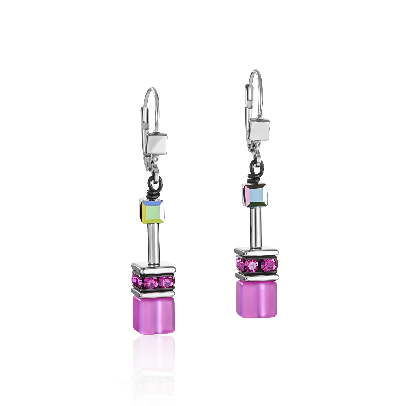 Earrings For Older Ladies-GeoCUBE® Earrings pink