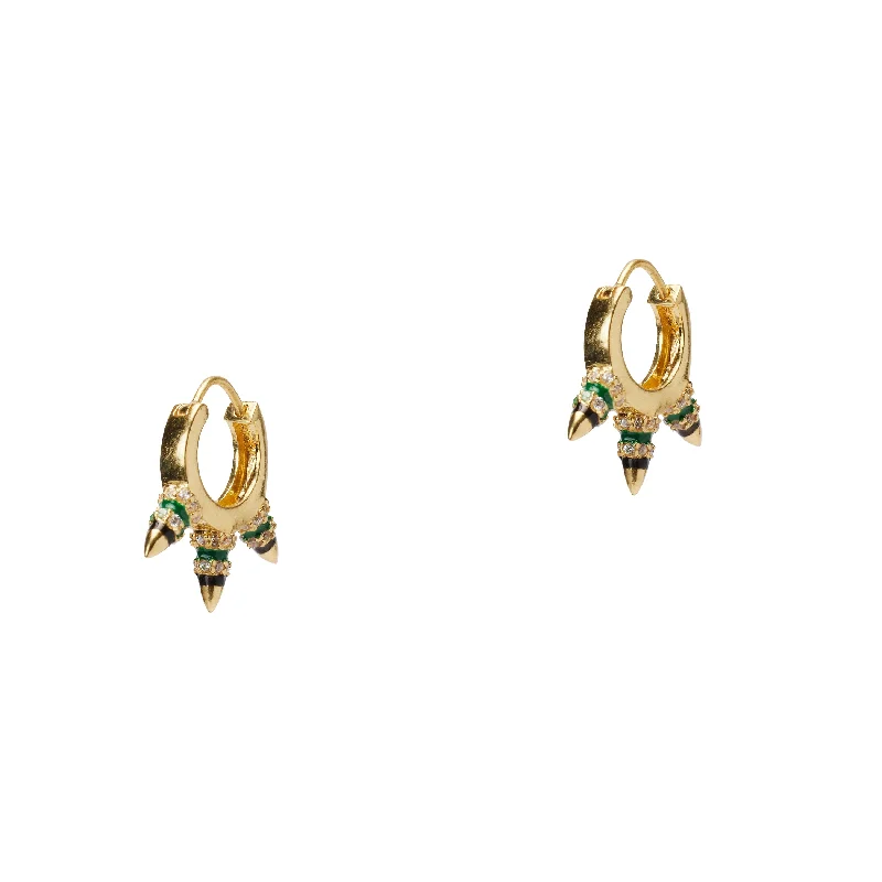 Earrings For Tiny Looks-Jardin Spiked Huggie Hoops