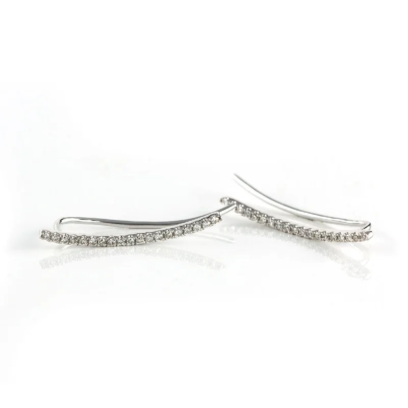 Earrings For Casual Outfits-Diamond Sliver Crawler Earrings