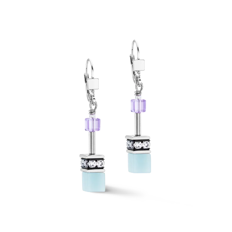 Earrings Comfort Guide-GeoCUBE® Iconic earrings aqua-lilc