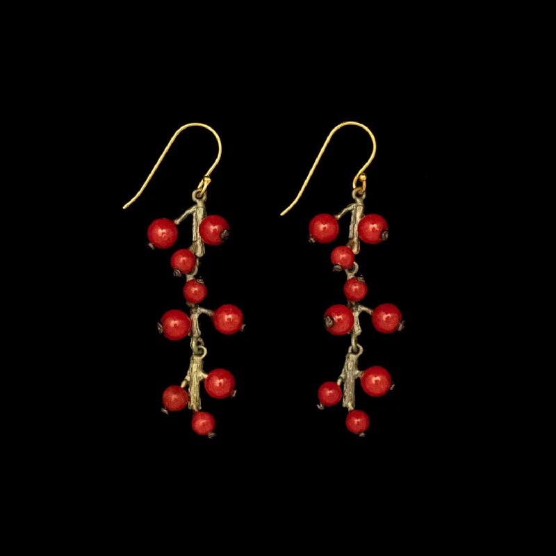 Earrings For DIY Gifts-Winterberry Earrings - Long Wire