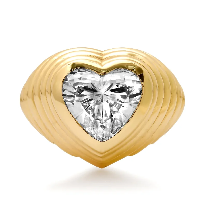 Rings For Modern Trends-Lab Grown Diamond Heart Kick Back Ring