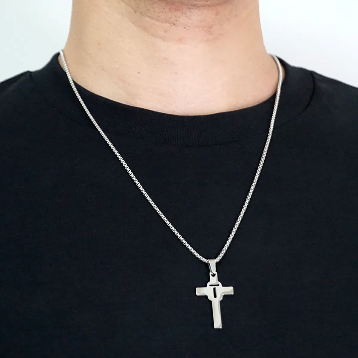 Necklaces For Bold Fashion-Casual Simple Style Cross Letter 304 Stainless Steel Titanium Steel Unisex Pendant Necklace