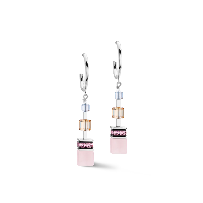 Earrings Swap Tips-GeoCUBE® Precious Statement earrings silver-pastel