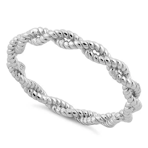 Rings Polish Tips-Sterling Silver Twisted Rope Ring