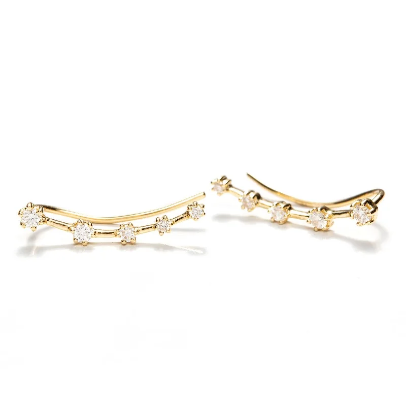 Earrings Shine Rating-Diamond Constellation Crawlers