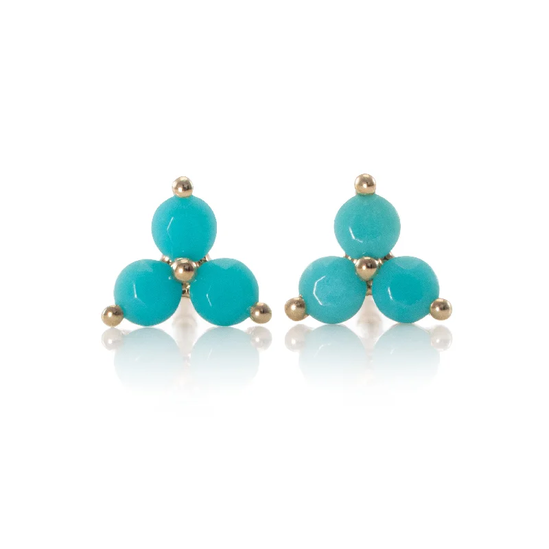 Earrings For Subtle Glow-Flora Turquoise Studs