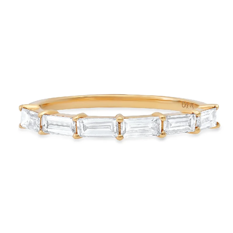 Rings For Wild Style-Essential Emerald Cut Diamond Stacking Ring