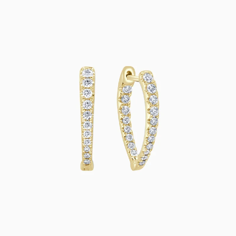 Extra Bold Earrings-Diamond Point Inside-Out Hoop Earrings