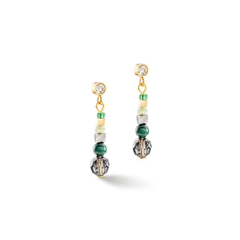 Best Low Earrings-Earrings Amulet Glamorous Green gold