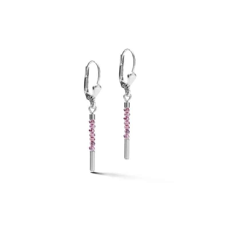 Best Earrings For Daily Use-Earrings Waterfall small stainless steel & glass lilac