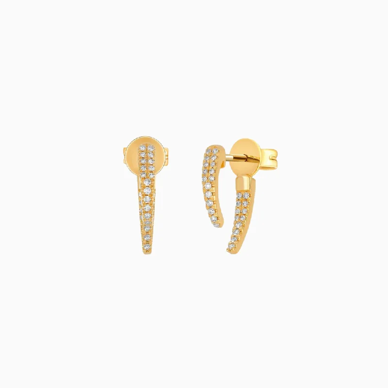 Earrings For Low Charm-Diamond Mini Hook Earring