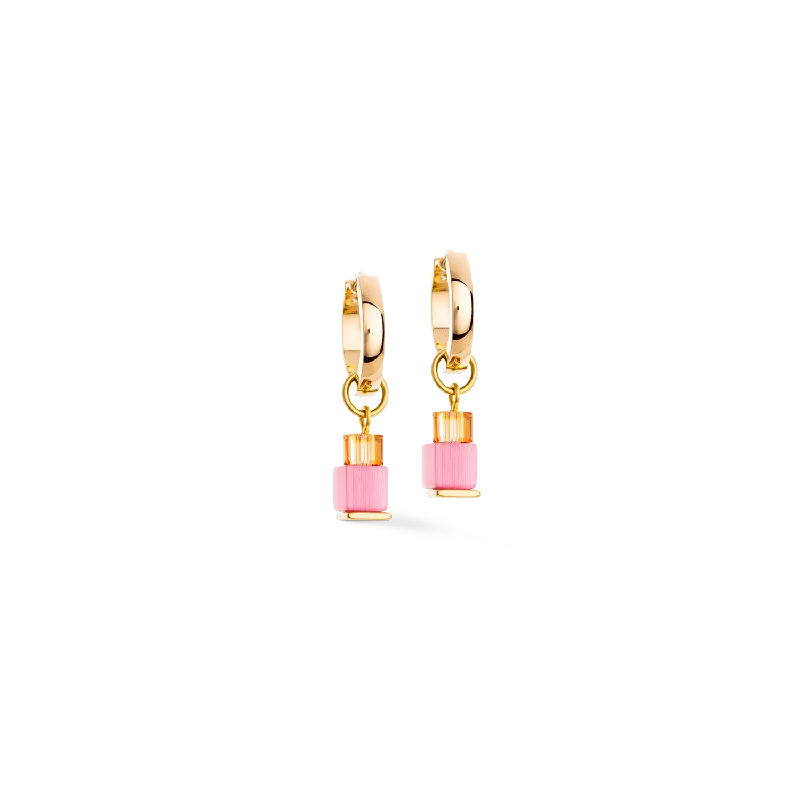 Earrings For Older Fans-Earrings Creole Cube Fusion Charm gold-rainbow