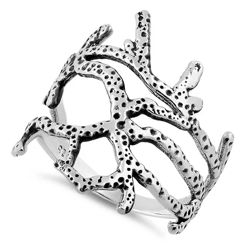 Rings For Cool Looks-Sterling Silver Coral Reef Ring