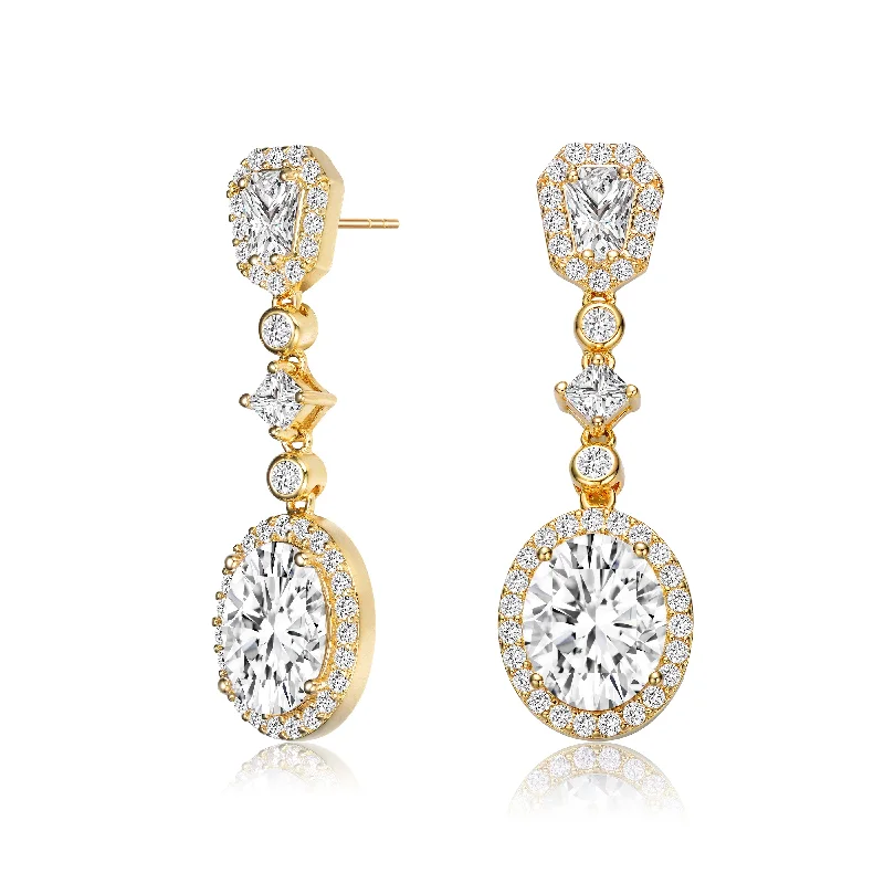 Earrings Budget Picks-Antoinette Golden Long Drop Earrings