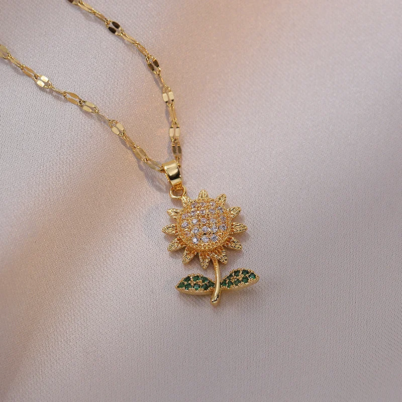 X2306 Sunflower Lip Necklace {Pendant Together}