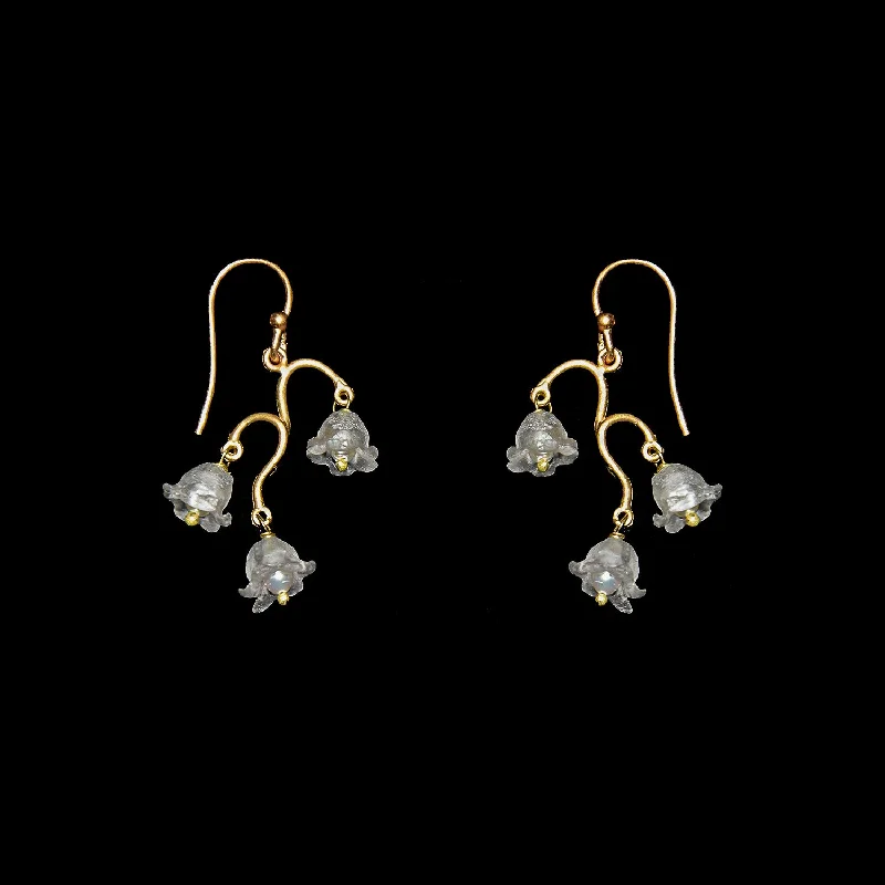 Earrings Warranty Info-Fine Lily of the Valley Earrings - Dainty Wire