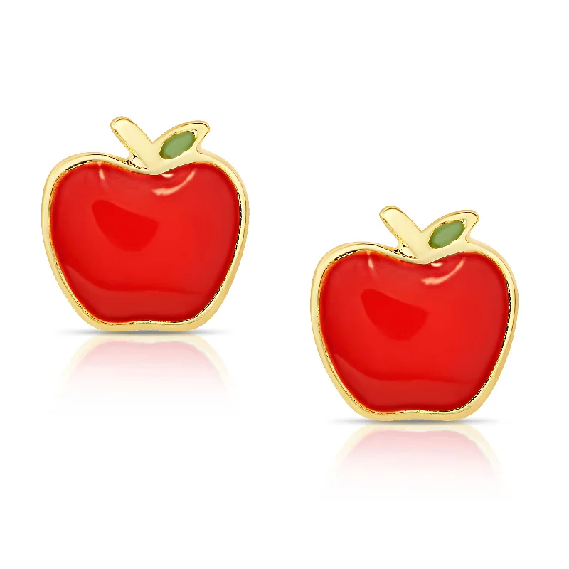 Earrings With Neutral Tones-Apple Stud Earrings