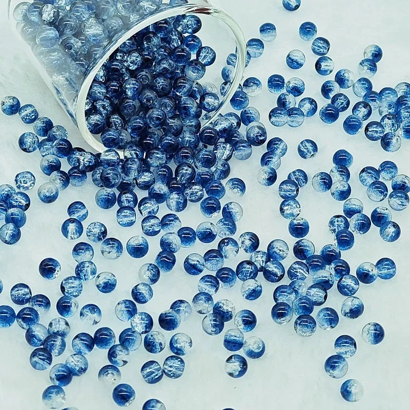 B72# [6mm Glass Chipping Beads] Ink Blue