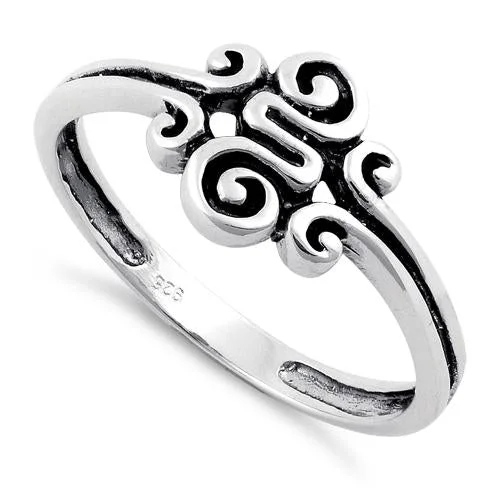 Rings For Travel Vibes-Sterling Silver Swirl Ring