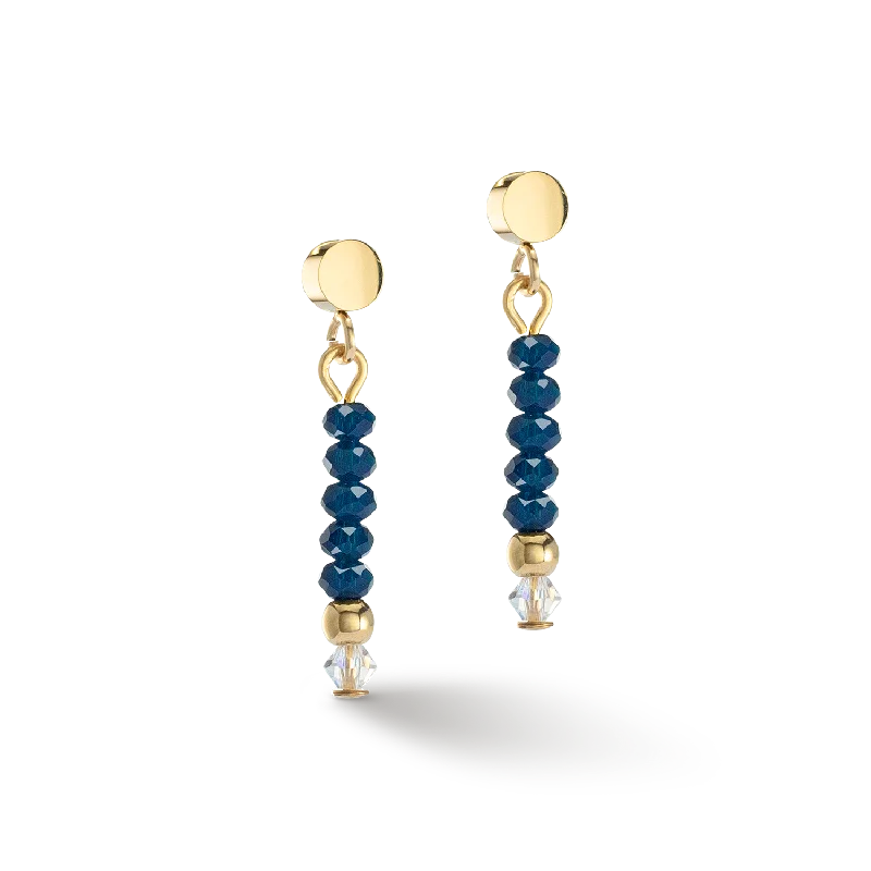 Earrings Dust Tips-Earrings Little Twinkle gold-dark blue