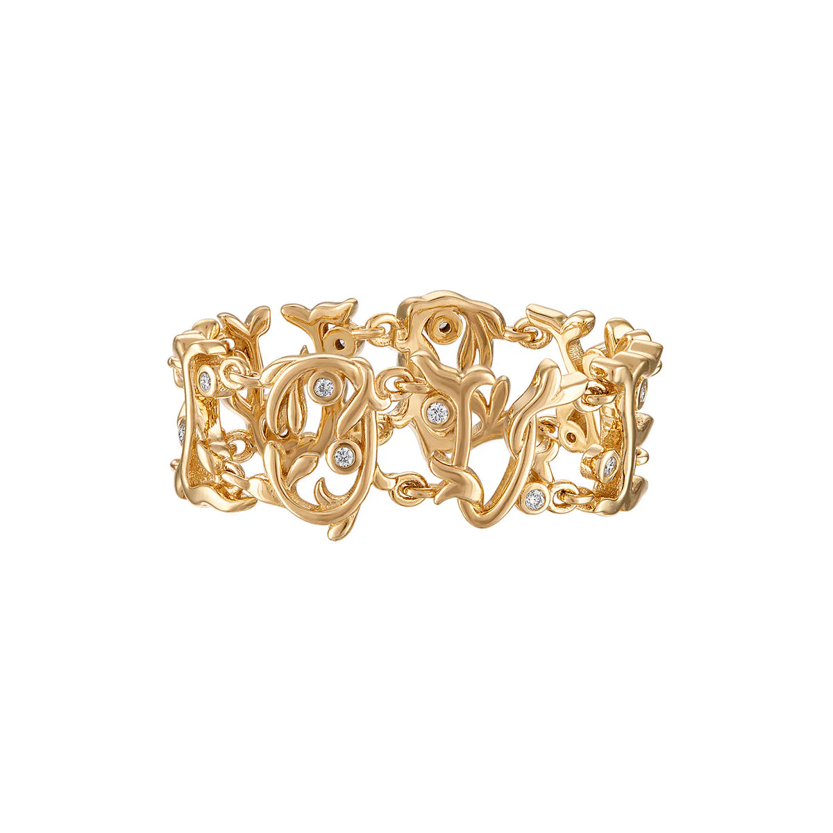 Max Shine Rings-I Love You Golden Vine Mantra Ring