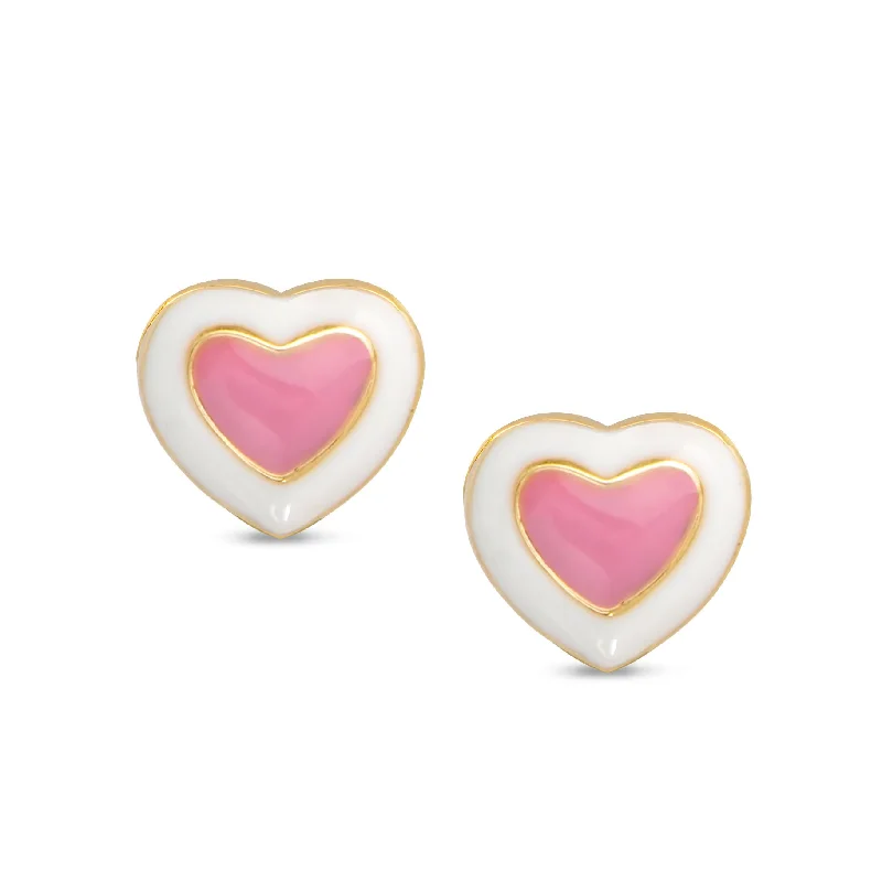 Earrings For Classic Style-Heart Stud Earrings