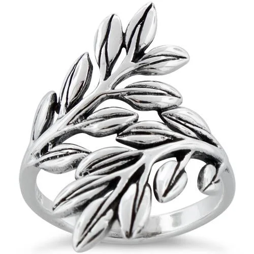 Rings Fit Guide-Sterling Silver 2 Leaves Ring