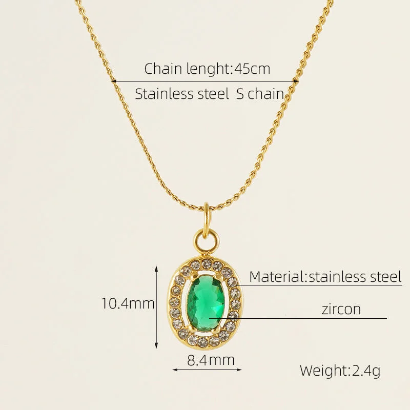 Oval Necklace [Green ¡¿