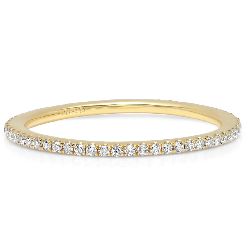 Rings Band Strength-Gold Micro Pave Diamond Eternity Band Ring