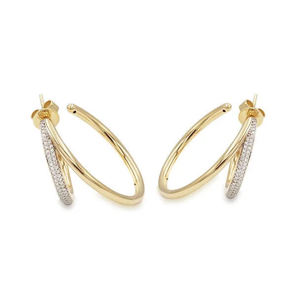 Best Fit Earrings-Madre Thin Double Line Claw Hoops