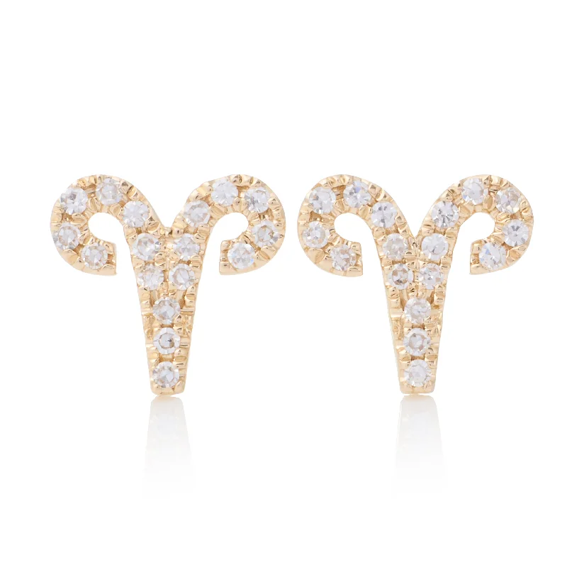 Earrings For Edgy Style-Aries Zodiac Studs