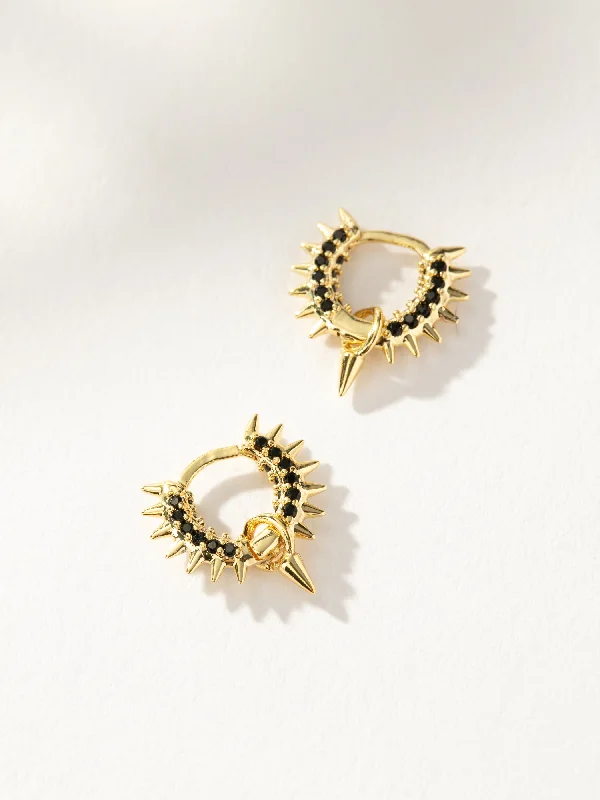 Earrings For Calm Looks-Spike Huggie Earrings