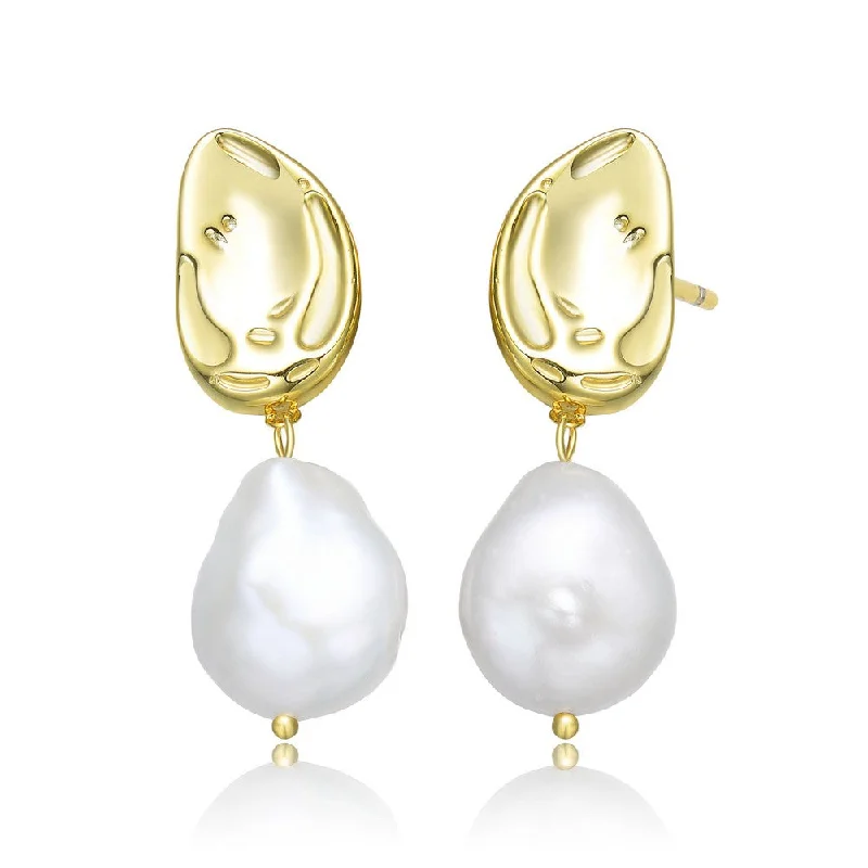 Earrings For Young Teens-Brigitte Freshwater Pearl Dangling Earrings