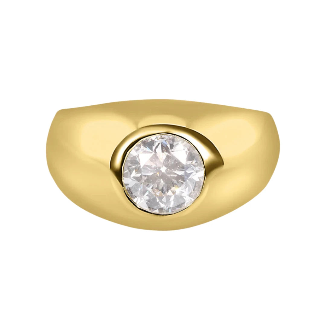 Rings Maker Reviews-Round Diamond Statement Dome Ring