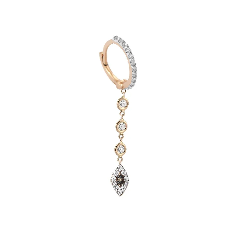 Earrings Buy Tips-10th Eye Triple Solitaire Chain Hoop