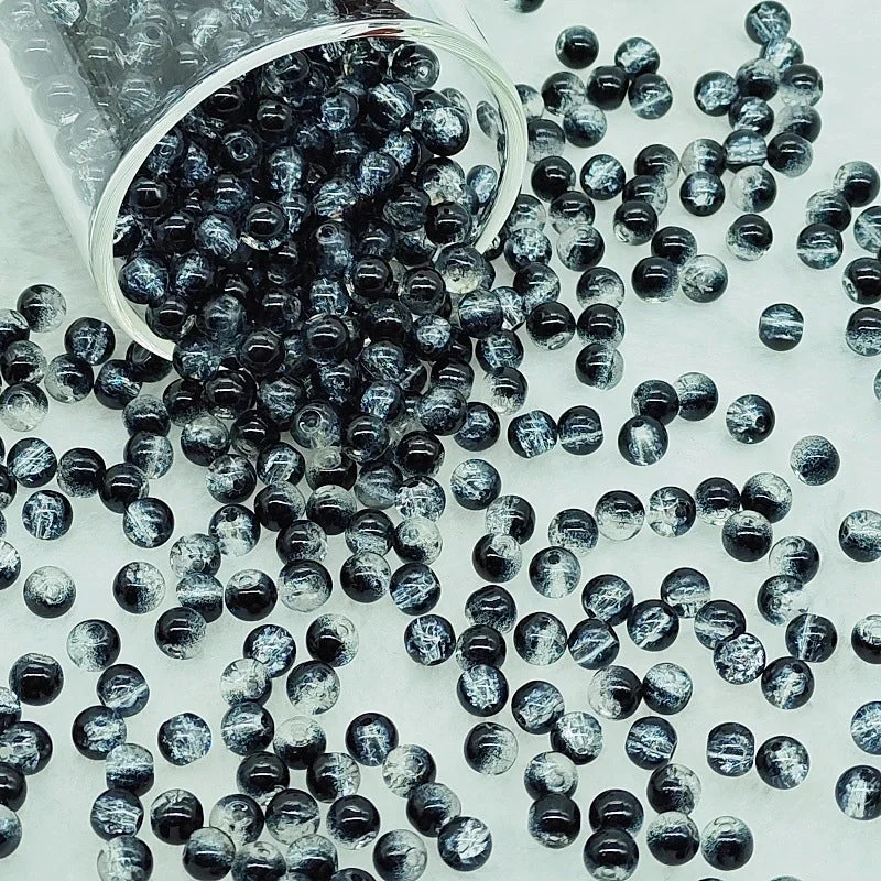 B73# [6mm Glass Chipping Beads] Black