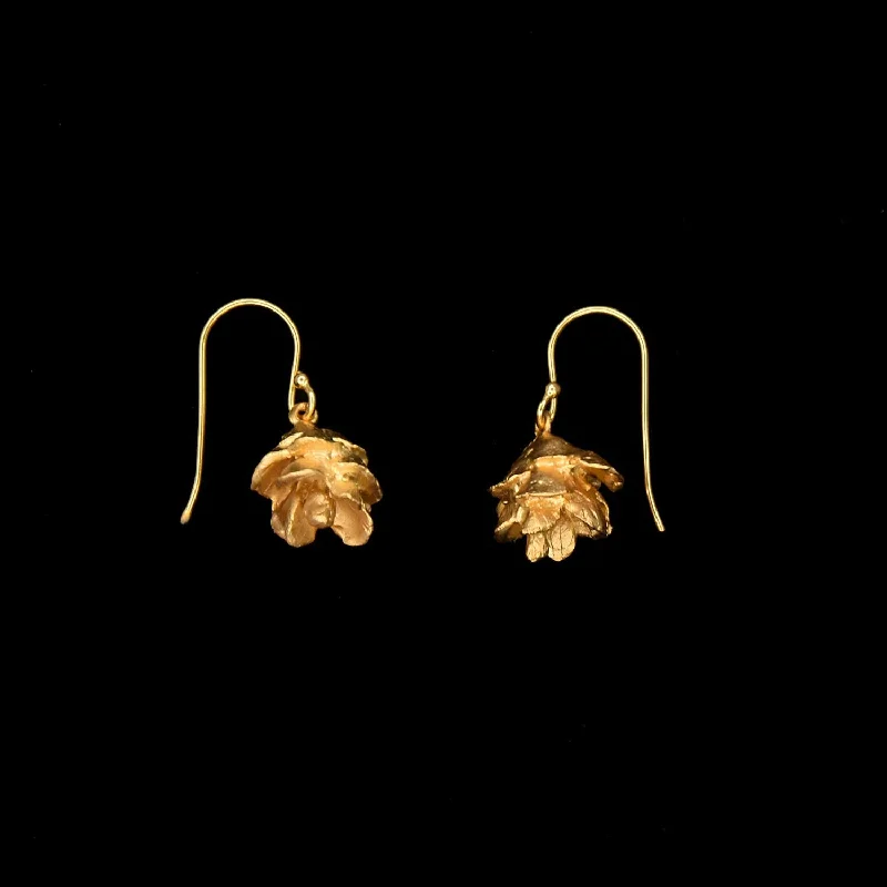 Best Shiny Earrings-Pine Needle Earrings - Single Cone Wire