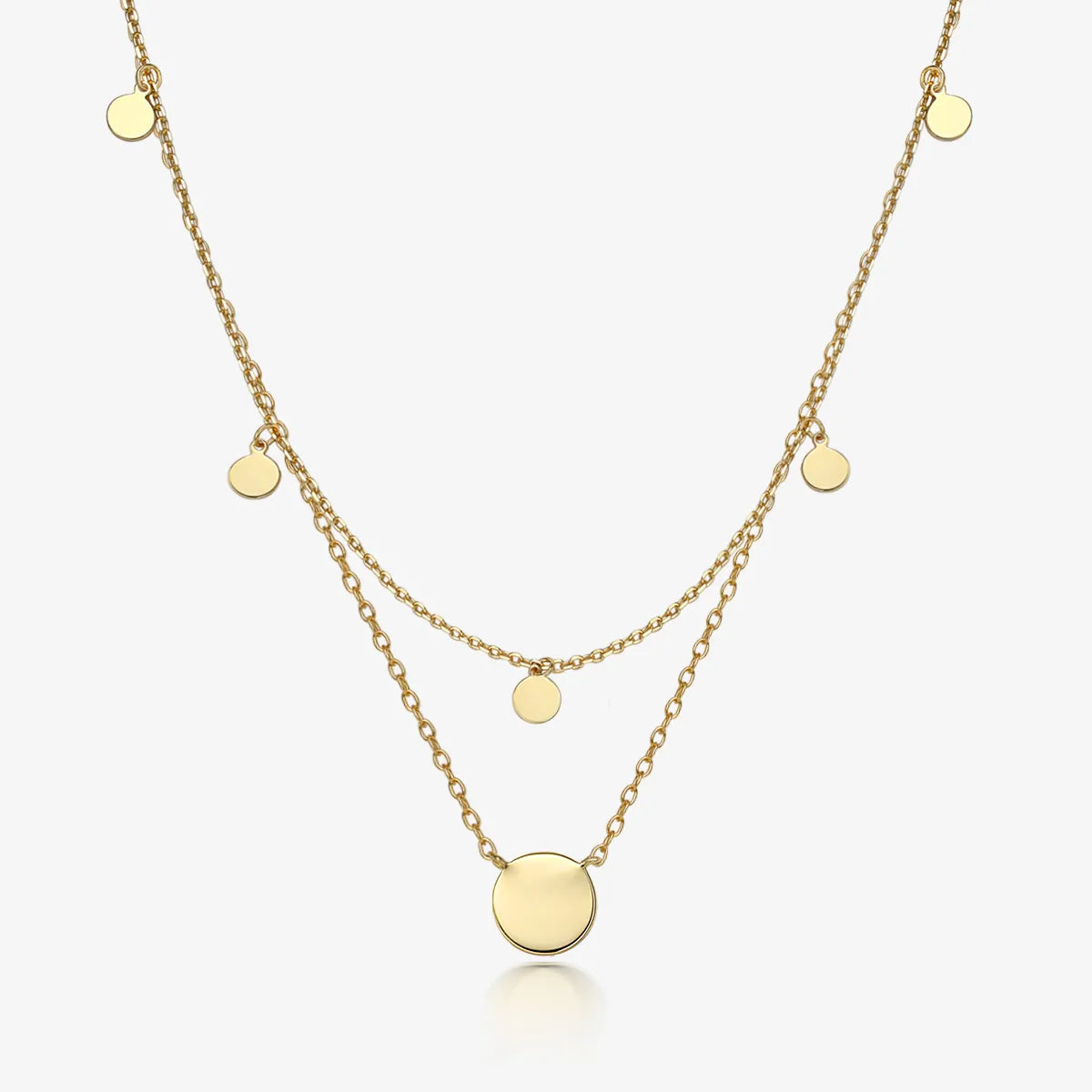 Necklaces Shine Tips-Retro Simple Style Classic Style Round Sterling Silver Plating 18k Gold Plated White Gold Plated Necklace