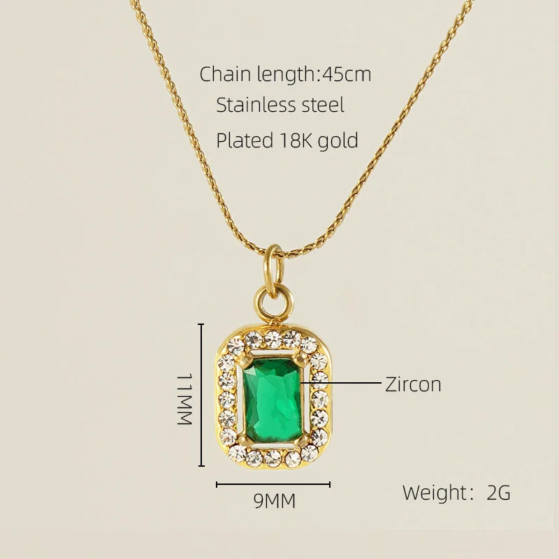 Square Necklace [Green ¡¿