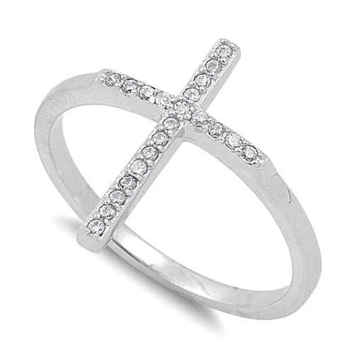 Rings Buying Advice-Sterling Silver Cross CZ Ring