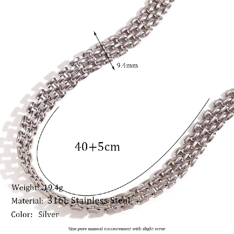 Hand-Woven New Strap Chain Necklace-Steel Color