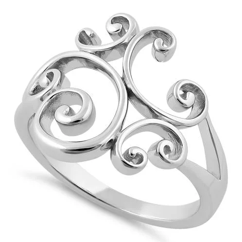 Rings Styling Ideas-Sterling Silver Swirl Ring