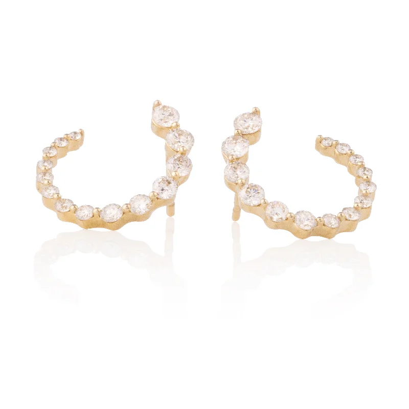 Earrings For Classic Style-Gradient Floating Diamond Spiral Earrings