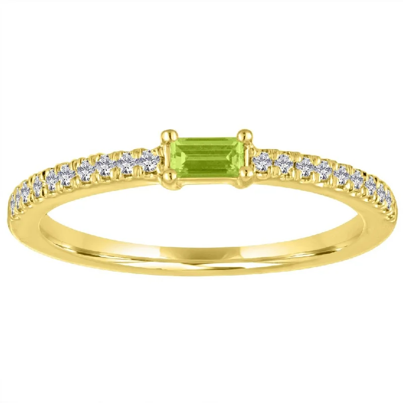 Rings For Group Gifts-The Julia Birthstone Single Gemstone Baguette Stacking Ring